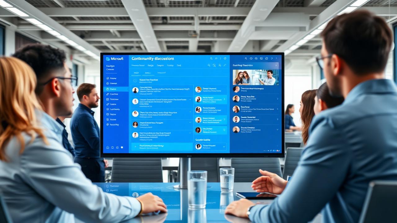 Viva Engage kogukonna vestlusvoog manustatuna SharePointi lehele